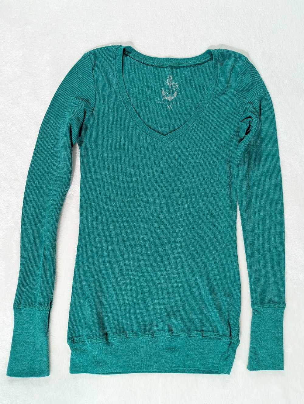 ❤️ dELiA's Waffle V-neck Long Sleeve Top Size XS